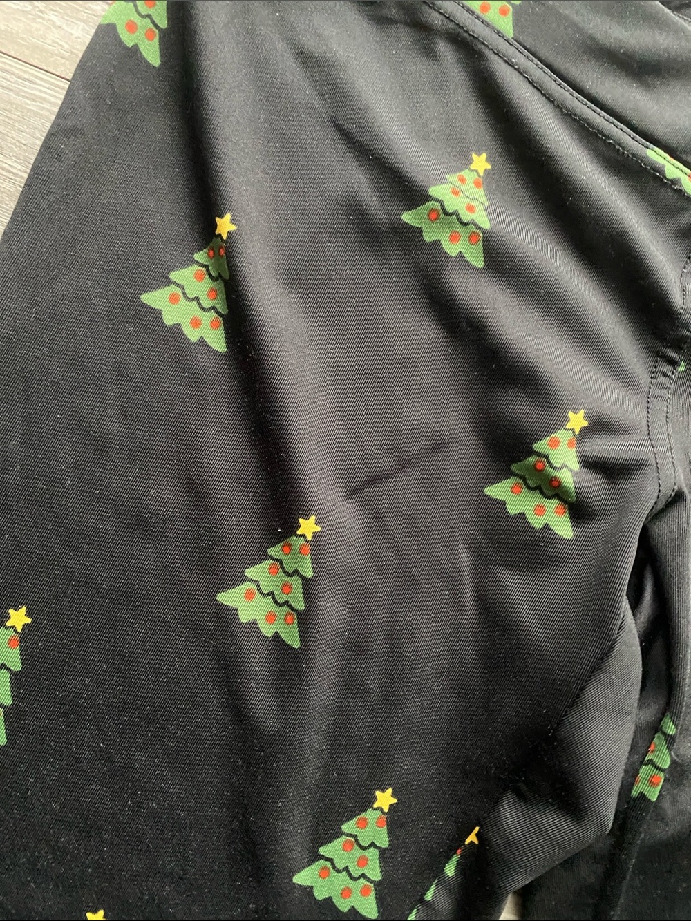 Tipsy Elves Black Leggings with Green Christmas Tree Print Womens Sz Large Black - Picture 5 of 6